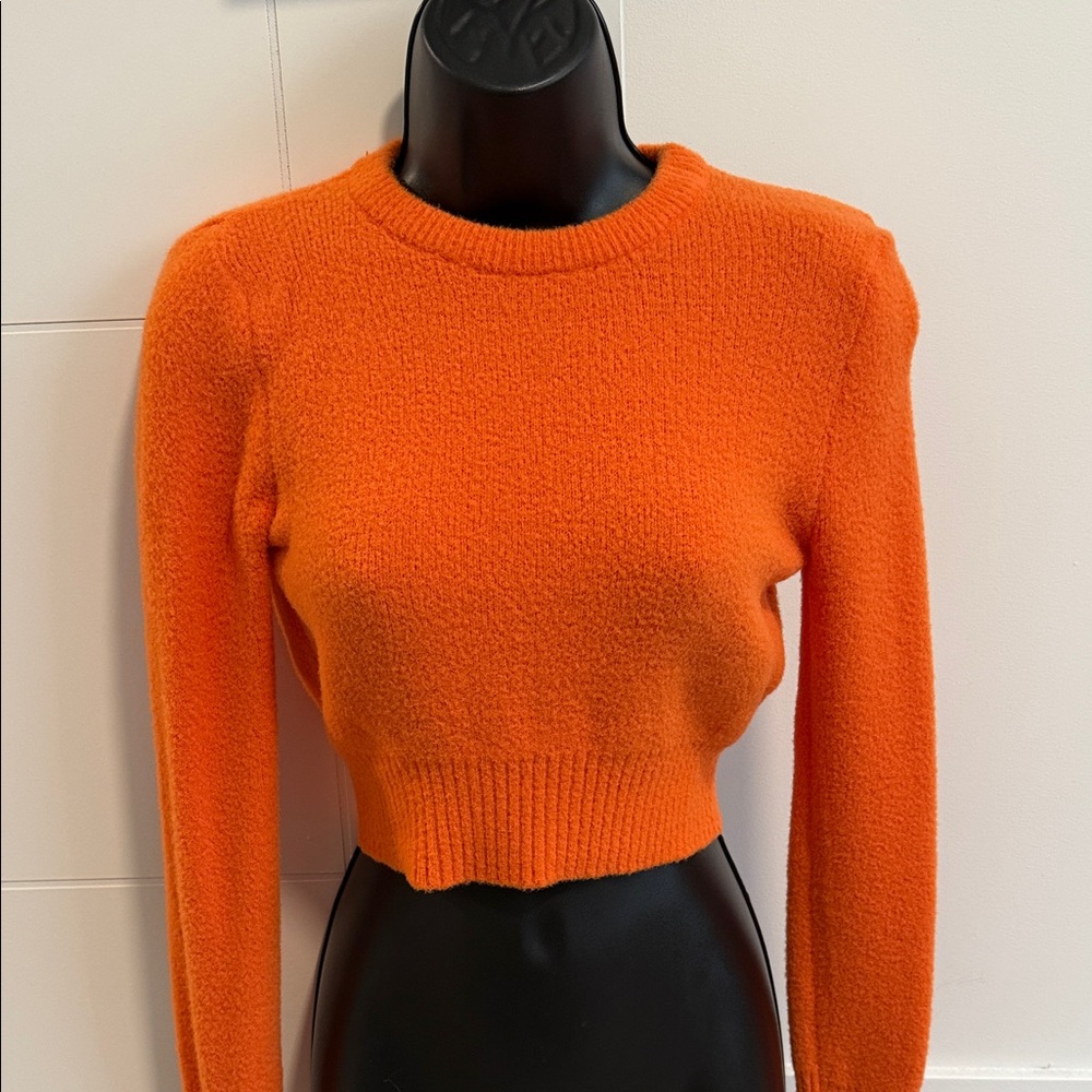 Forever 21 Orange Crew Neck Sweater